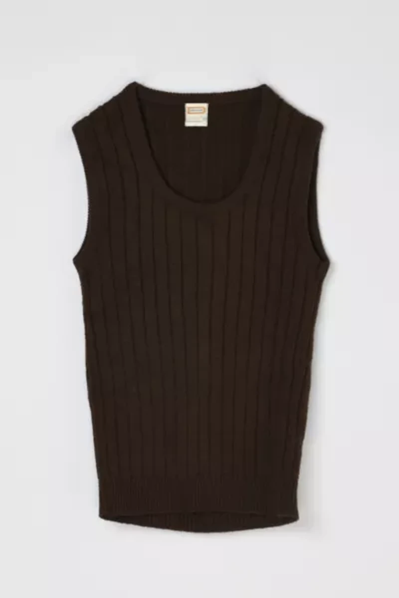 Vintage 1960s Bar Knit Sweater Vest