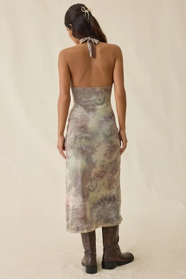 animal print party dress Animal Printed Bias Cut Dress, Silver / L