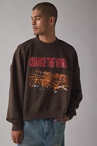 Tee Library Change Cropped Crew Neck Sweatshirt