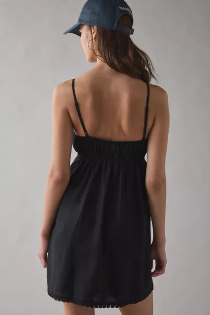 ReMADE By UO Made LA EcoVero™ Linen Babydoll Mini Dress
