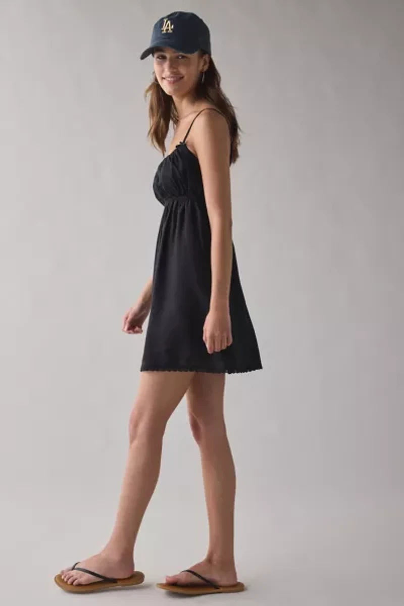 ReMADE By UO Made LA EcoVero™ Linen Babydoll Mini Dress