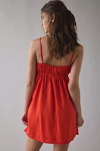ReMADE By UO Made LA EcoVero™ Linen Babydoll Mini Dress