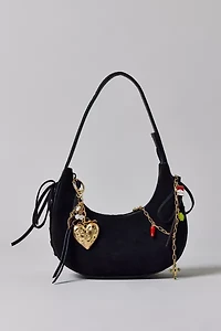 Silence + Noise Laced Suede Crescent Bag