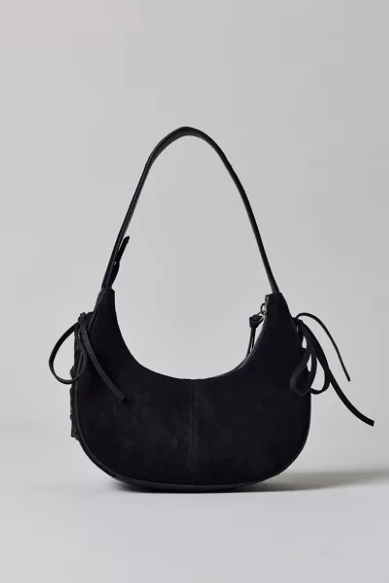 Silence + Noise Laced Suede Crescent Bag