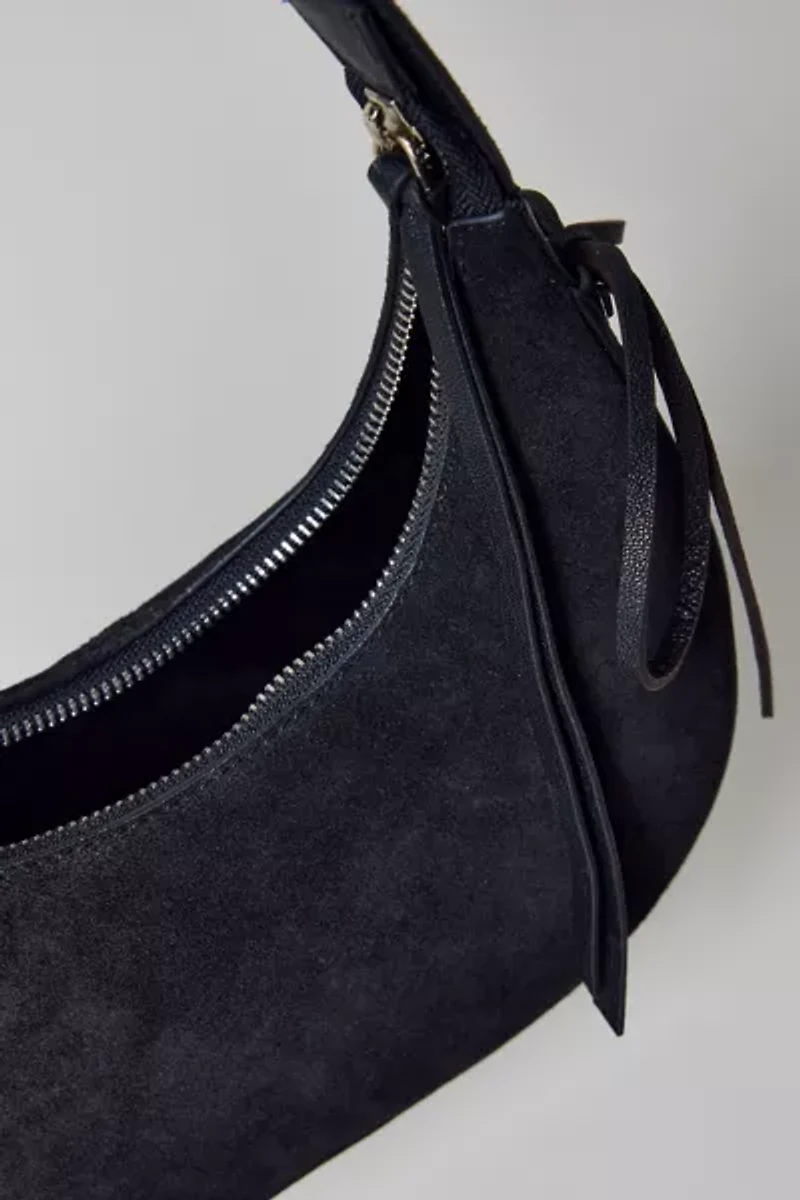Silence + Noise Laced Suede Crescent Bag