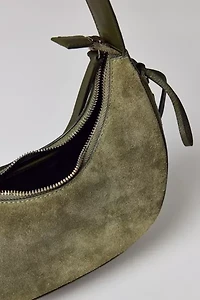 Silence + Noise Laced Suede Crescent Bag