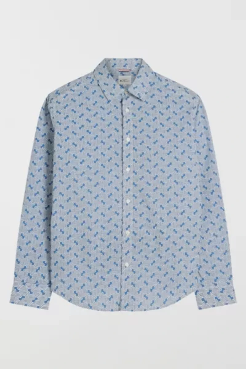Ben Sherman Linear Print Button Down Shirt