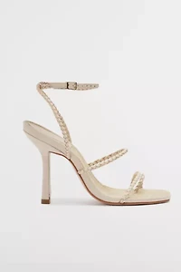 Schutz Kaya Straw Strappy Heel