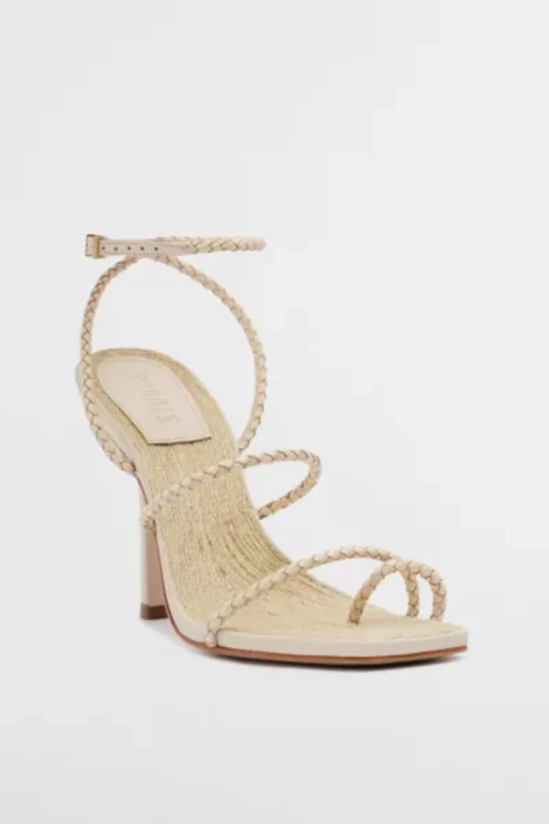 Schutz Kaya Straw Strappy Heel