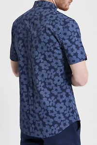 Ben Sherman Stipple Floral Print Short Sleeve Button-Down Shirt