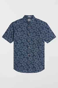 Ben Sherman Stipple Floral Print Short Sleeve Button-Down Shirt