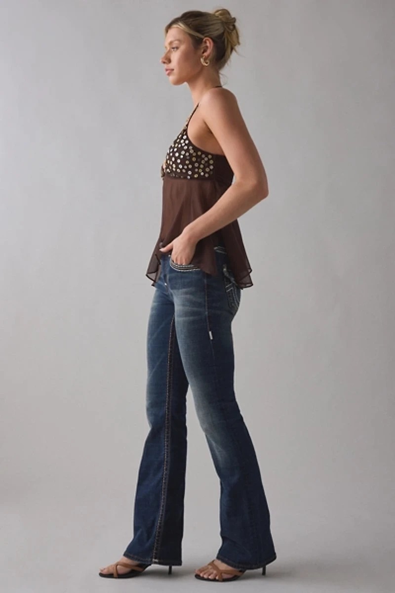 True Religion Becca Bond Mid-Rise Bootcut Flap Jean