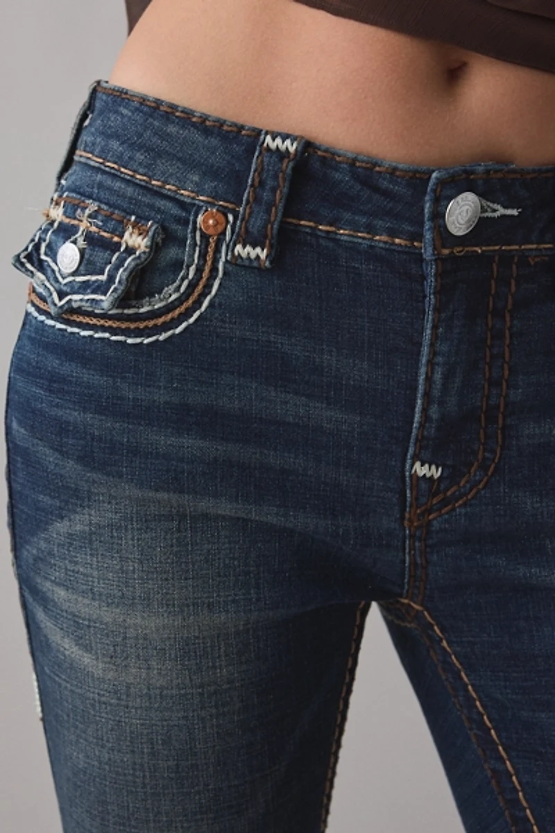 True Religion Becca Bond Mid-Rise Bootcut Flap Jean