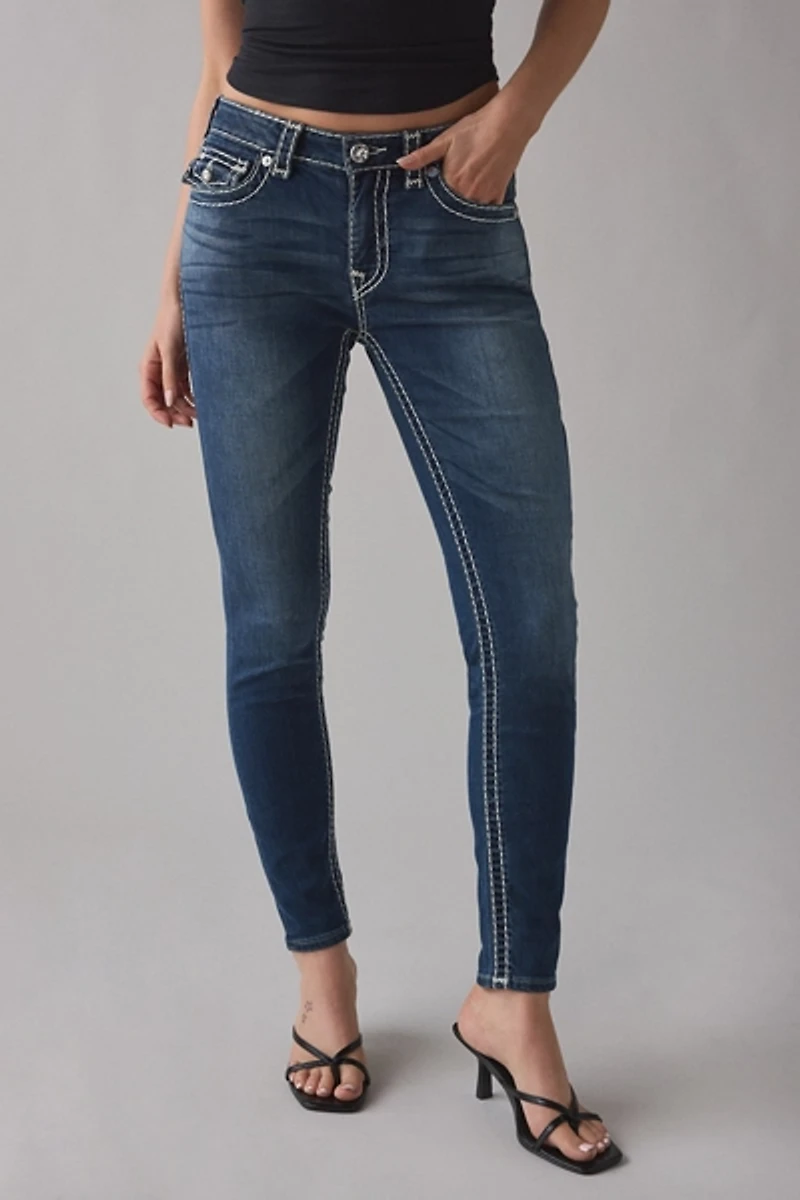 True Religion Jennie Super T Flap Mid-Rise Skinny Jean