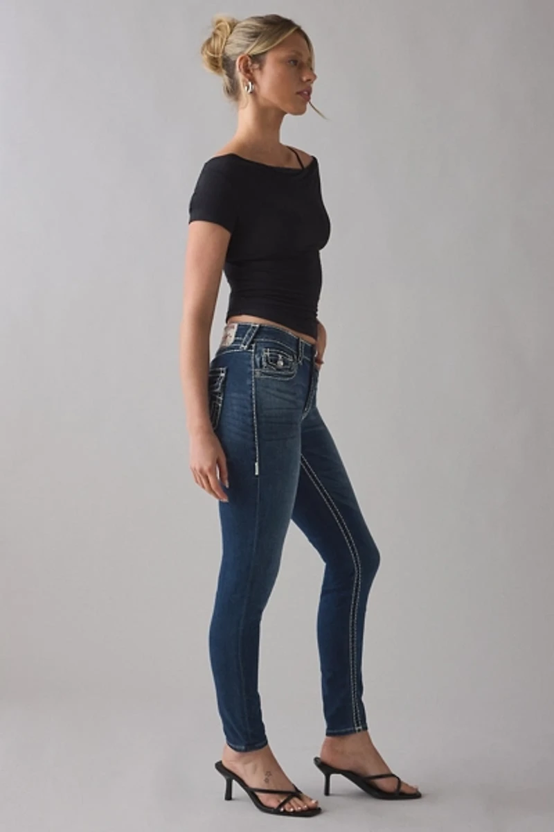 True Religion Jennie Super T Flap Mid-Rise Skinny Jean