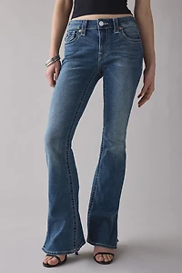 True Religion Becca Side-Slit Flap Low-Rise Bootcut Jean