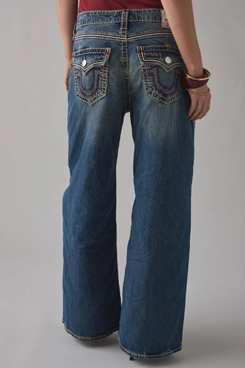 True Religion Jessie Petal Bloom Super T Flap Mid-Rise Baggy Jean