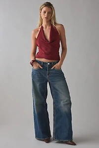 True Religion Jessie Petal Bloom Super T Flap Mid-Rise Baggy Jean