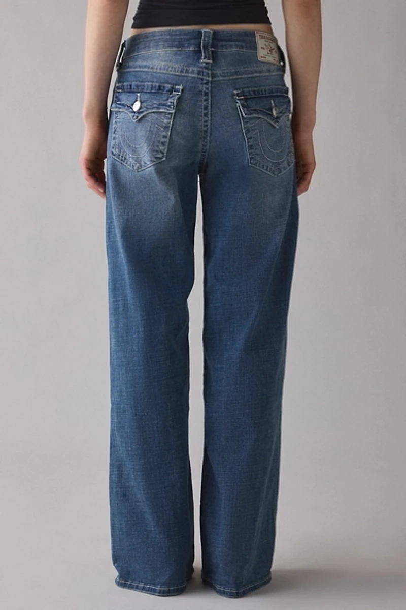 True Religion Bobbi Mountain Laurel Baggy Flap Mid-Rise Jean
