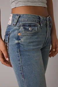 True Religion Becca Ice Veil Low-Rise Flap Bootcut Jean