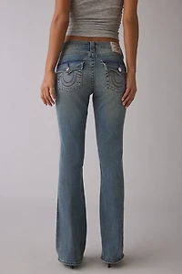 True Religion Becca Ice Veil Low-Rise Flap Bootcut Jean