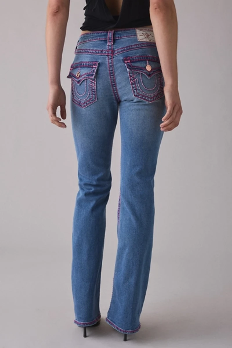 True Religion Becca Crystal Flash Super T Mid-Rise Bootcut Jean