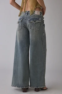 True Religion Jessie Ice Veil Big T Flap Super Baggy Jean