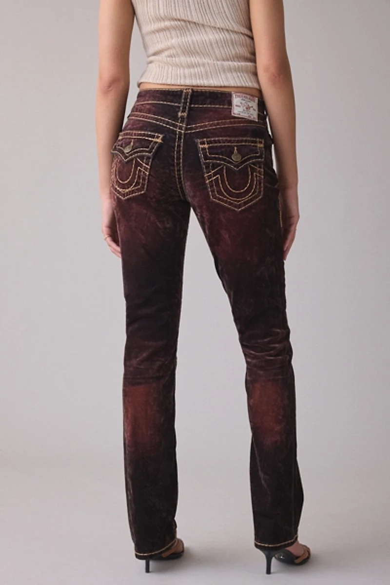 True Religion Billie Flocked Velvet Super T Straight Jean