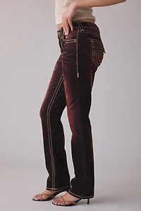 True Religion Billie Flocked Velvet Super T Straight Jean