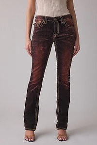 True Religion Billie Flocked Velvet Super T Straight Jean