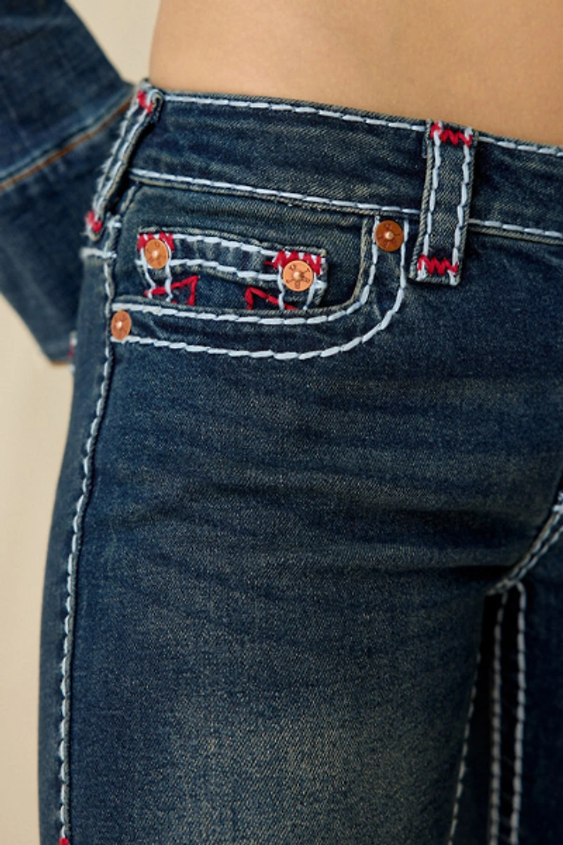 True Religion Becca Sapphire Tide Super T Low-Rise Bootcut Jean