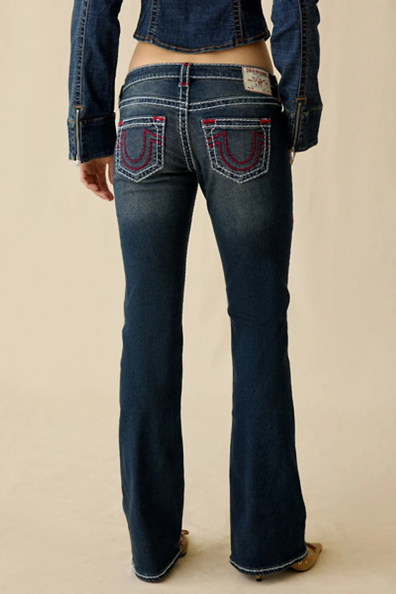 True Religion Becca Sapphire Tide Super T Low-Rise Bootcut Jean