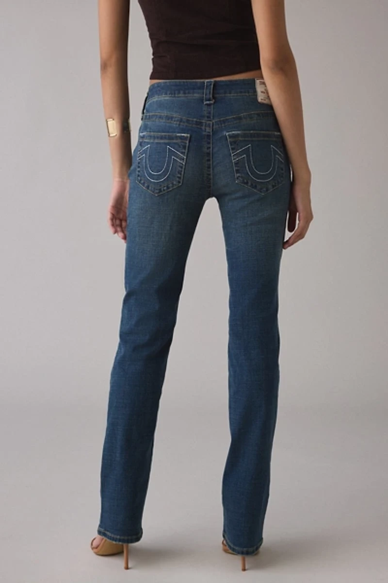 True Religion Billie Aqua Drift Low-Rise Straight Jean