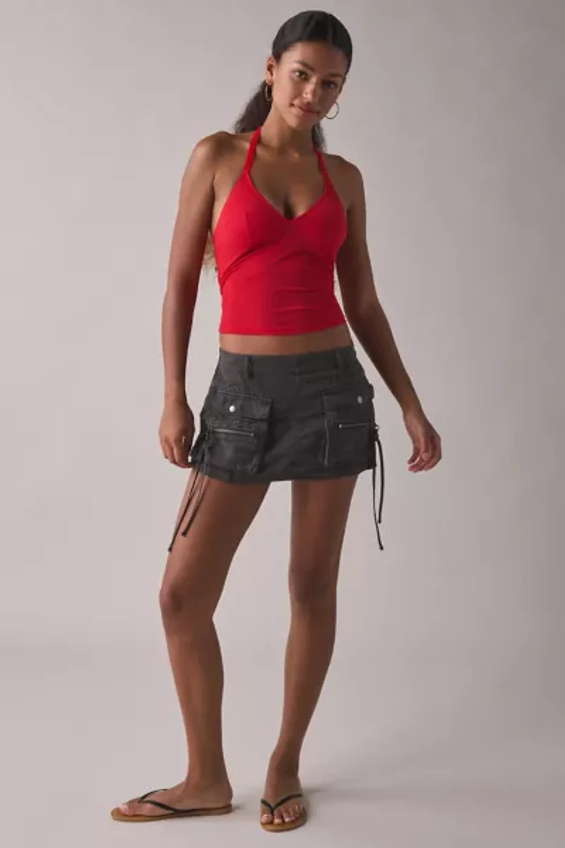 Out From Under Je T'aime Cropped Halter Top