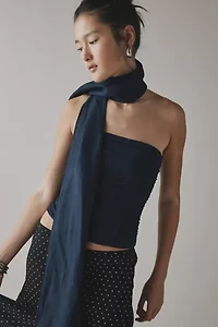 Lioness Island Scarf Tie Ruched Corset Top