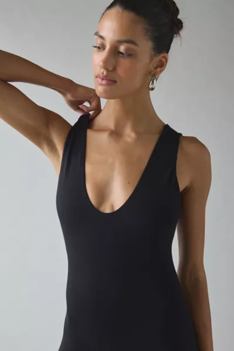 AFRM Beloit Noir Catsuit Plunging Low-Back