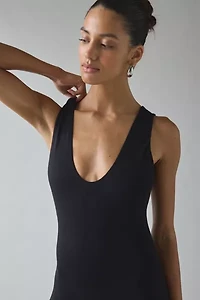 AFRM Beloit Noir Catsuit Plunging Low-Back