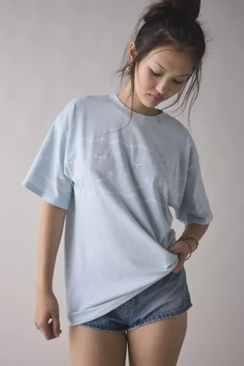 Anchors Graphic Oversized Cotton T-Shirt Dress