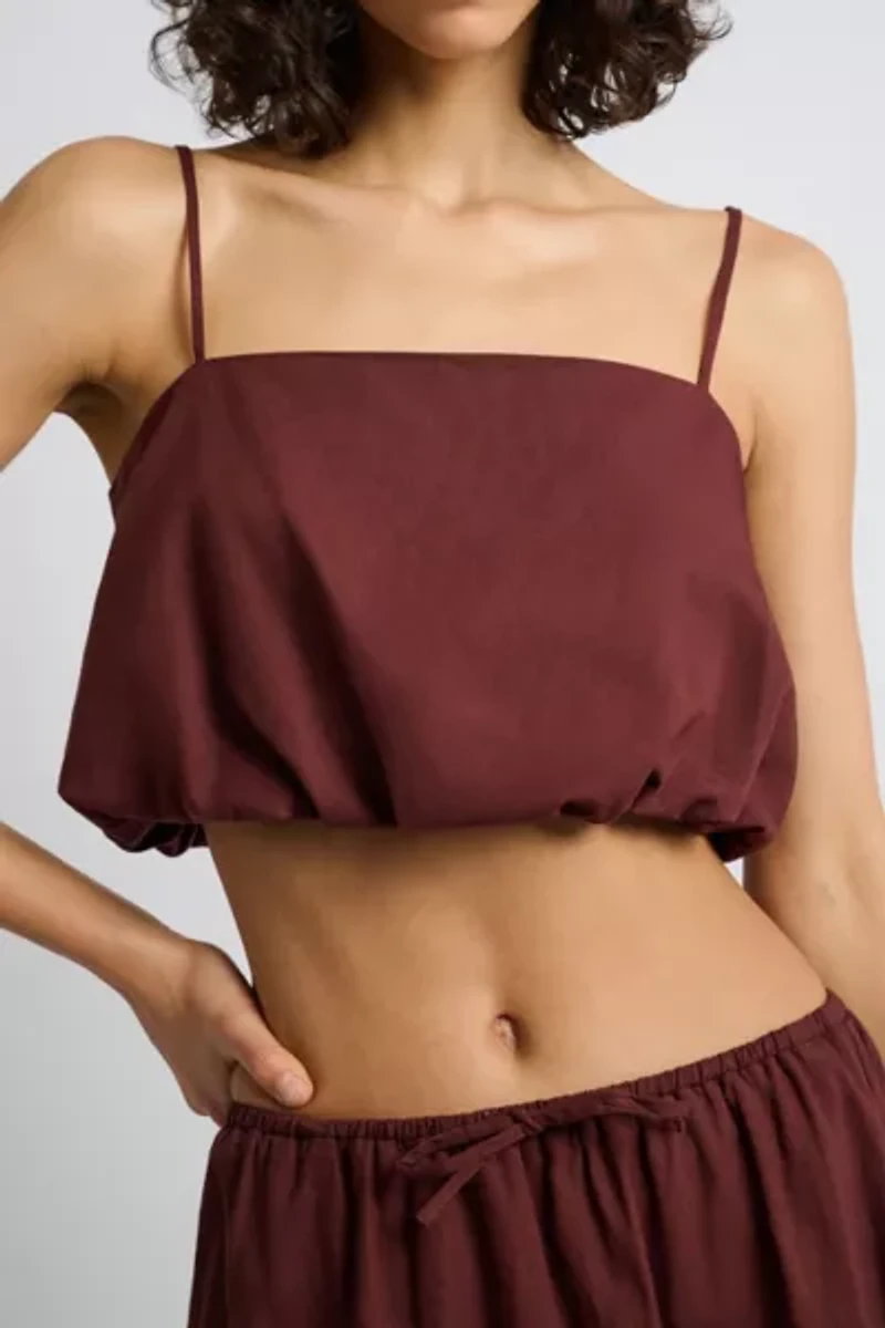 Onia Air Linen Bubble Crop Top