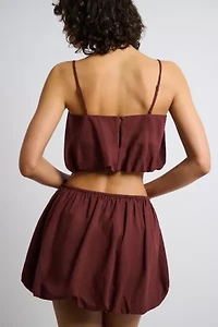 Onia Air Linen Bubble Crop Top