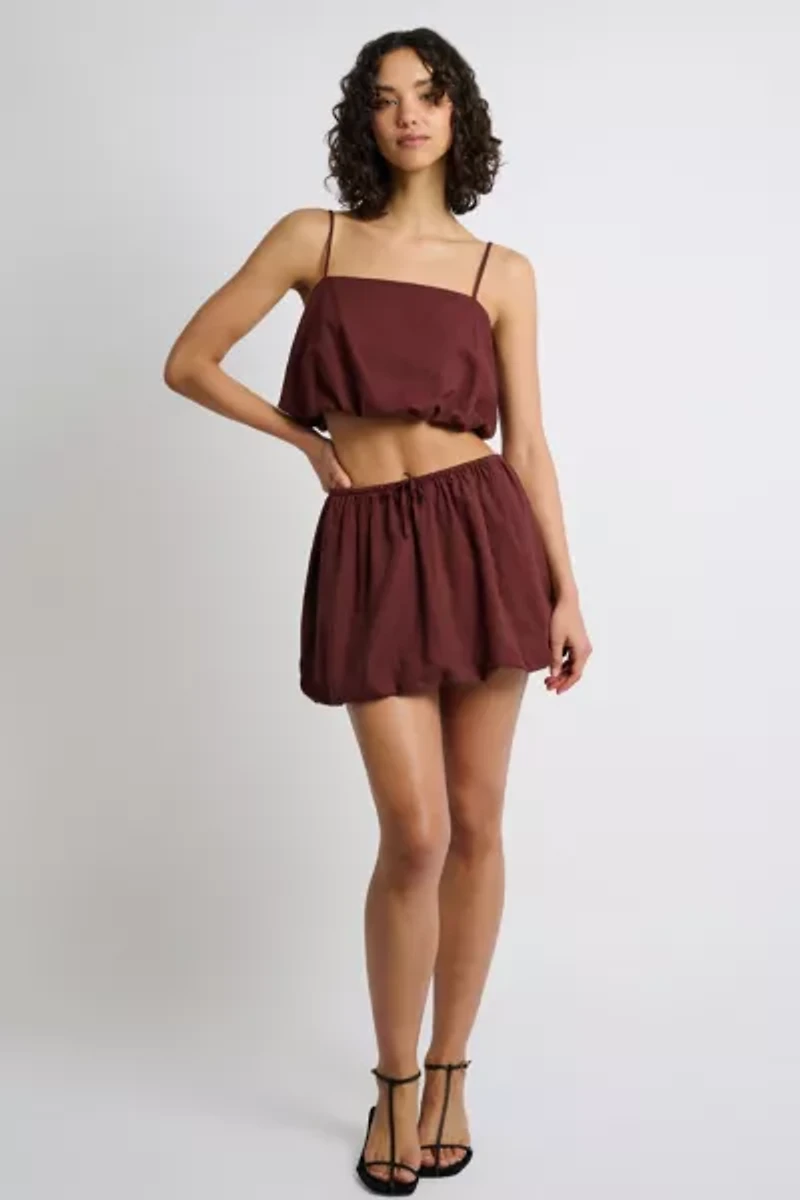 Onia Air Linen Bubble Crop Top