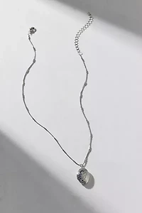 Daisy Etched Oval Locket Necklace