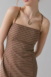 UO Kaelli Plaid Square Neck Cami Mini Dress