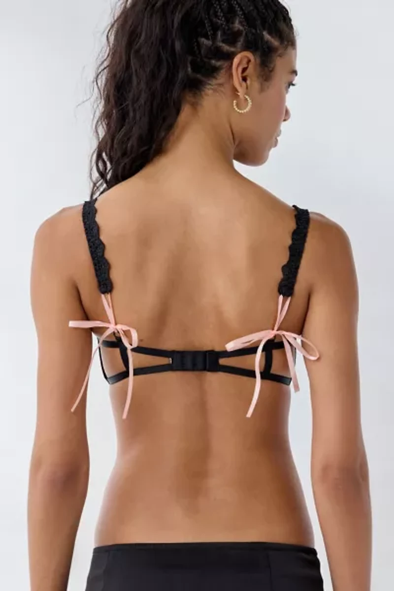 For Love & Lemons Elena Eyelet Underwire Bra