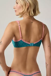 Mucci Emilia Lace Trim Swiss Dot Mesh Underwire Bra