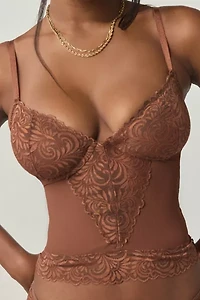 Mucci Electra Lace-Up Open Back Lace Corset