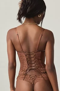 Mucci Electra Lace-Up Open Back Lace Corset