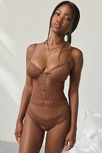 Mucci Electra Lace-Up Open Back Lace Corset