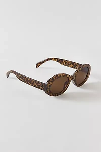 Mia Leopard Oval Sunglasses