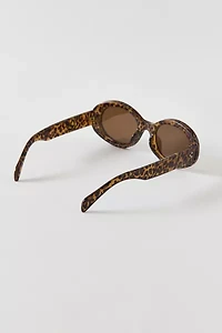 Mia Leopard Oval Sunglasses